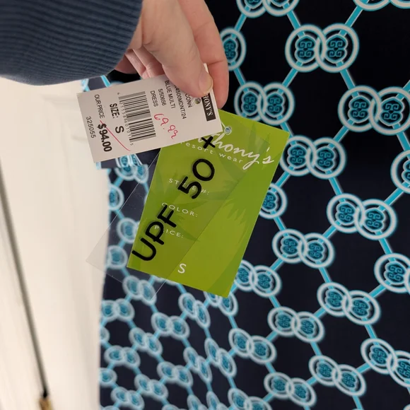 Lulu B Navy NWT Sheath Dress V-Neck, Elbow Sleeve - Picture 3 of 5